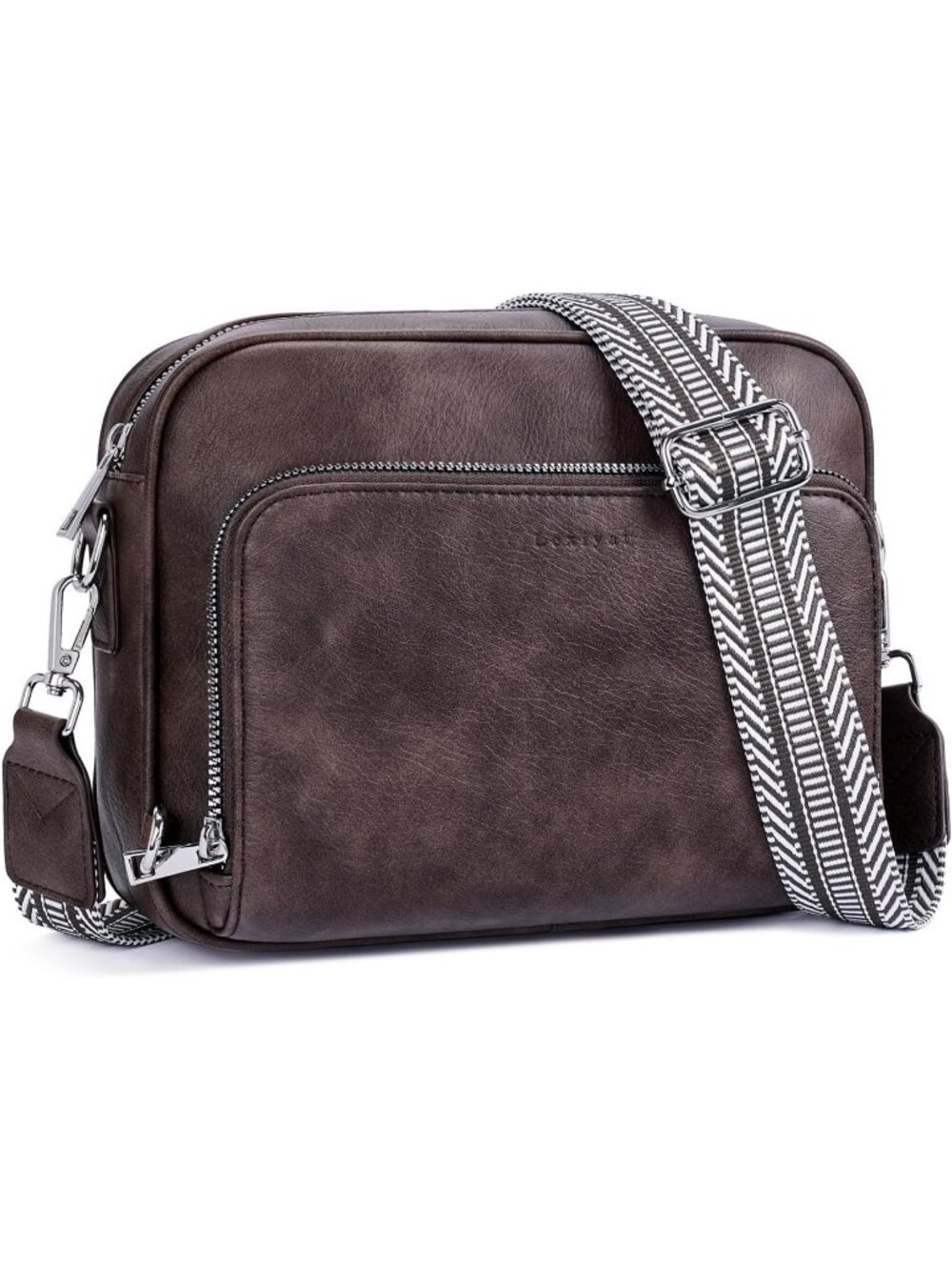 Women's Coffee Purse Vegan Leather Anti Theft Travel Wallet Crossbody Bag